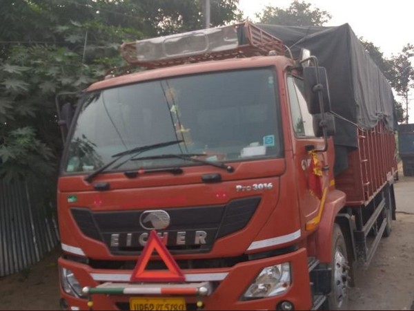 Seized truck which was carrying phensedyl bottles. Photo/ANI