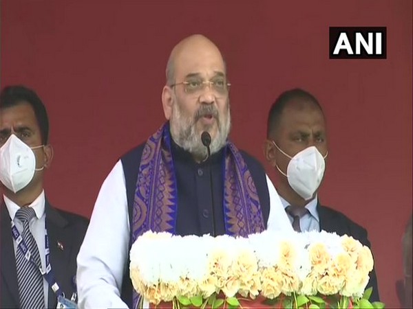 Union Home Minister Amit Shah at a public rally in Cooch Behar, West Bengal on Thursday.