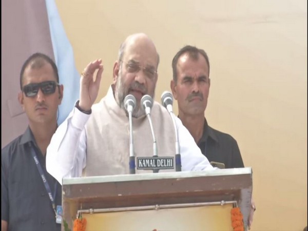 Amit Shah adresses Gandhi Sankalp Yatra in Shalimar Bagh in New Delhi on Wednesday [Photo/ANI]