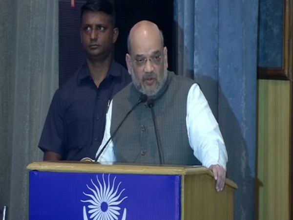 Union Home Minister Amit Shah during his address at 26th Foundation Day of NHRC in New Delhi on Saturday. Photo/ANI