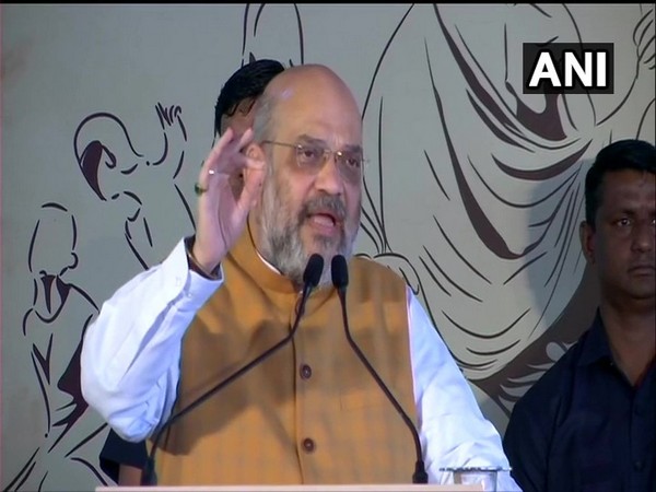 Union Minister Amit Shah speaking at the flagging off ceremony of Vande Bharat Express in New Delhi on Thursday. Photo/ANI
