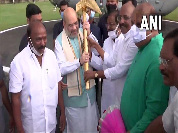 Amit Shah at Venkatachalam in Andhra Pradesh on Sunday. (Photo/ANI)