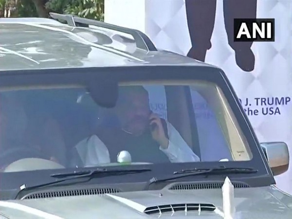 Union Home Minister Amit Shah arrived in Ahmedabad on Sunday. Photo/ANI