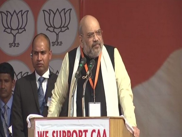 Union Home Minister Amit Shah speaking at an event in Lucknow on Tuesday. Photo/ANI