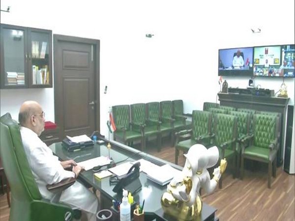 Union Home Minister Amit Shah during review meeting on Cyclone 'Tauktae'. (Image courtesy: PIB)