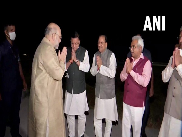 Union Home Minister Amit Shah arrives at Dehradun airport. (Photo/ ANI)