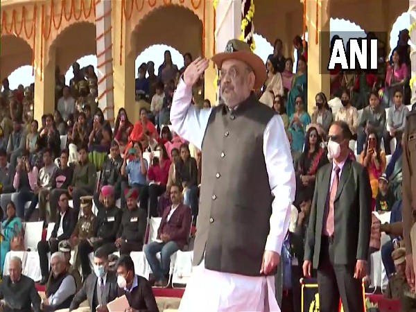 Union Home Minister Amit Shah takes part in  BSF's 57th Raising Day celebrations in Jaisalmer (Photo/ ANI)