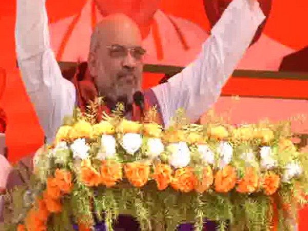 BJP president Amit Shah addressing an election rally in Begusarai, Bihar on Wednesday. Photo/ANI