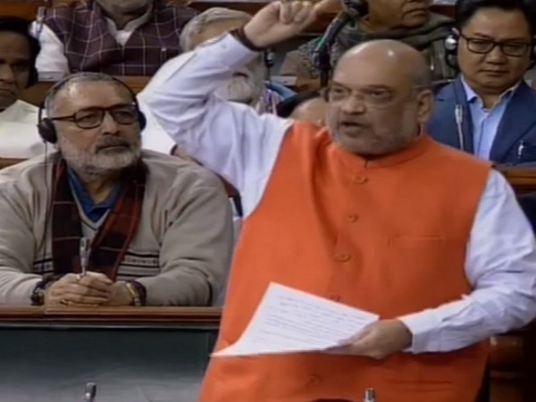 Union Home Minister Amit Shah speaking in Parliament on Monday.