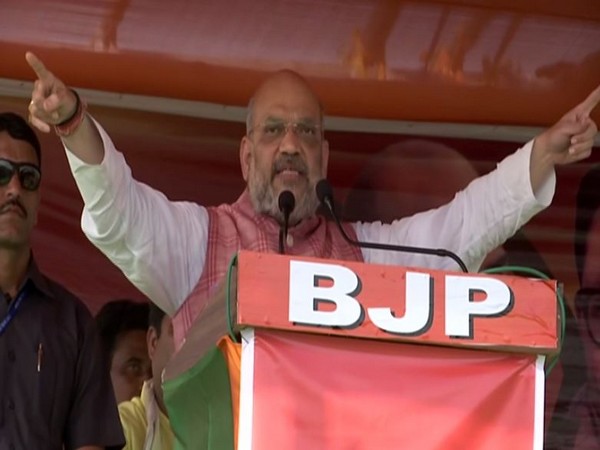 BJP president Amit Shah addressing an election rally in Bishnupur, West Bengal on Tuesday. Photo/ANI