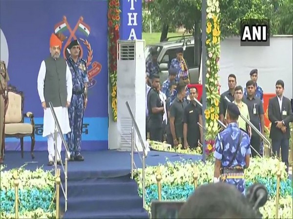 Union Home Minister Amit Shah at RAF's 27th Raising Day event in Ahmedabad on Monday. Photo/ANI