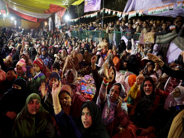 A visual from a protest at Shaheen Bagh, New Delhi on Thursday. Photo/ANI