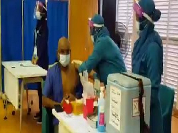 Maldives Minister of Foreign Affairs Abdulla Shahid receiving first shot of Indian-made COVID-19 vaccine (Twitter/Abdulla Shahid)