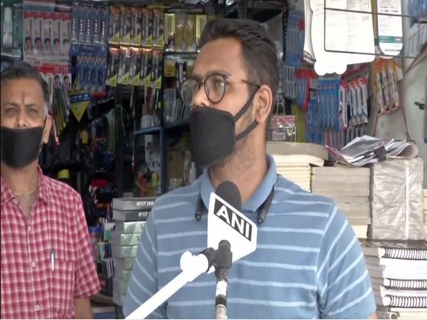 Amit, the owner of a stationery shop located on Shakarpur Vikas Marg of the National capital speaking to ANI in New Delhi on Saturday. Photo/ANI