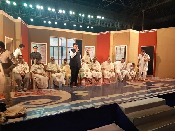 Devendra Fadnavis, Former Chief Minister of Maharashtra, seen with Jain Gurudev Bhagwants, Arvind Sawant- MP, Mangal Prabhat Lodha - MLA and other dignitaries