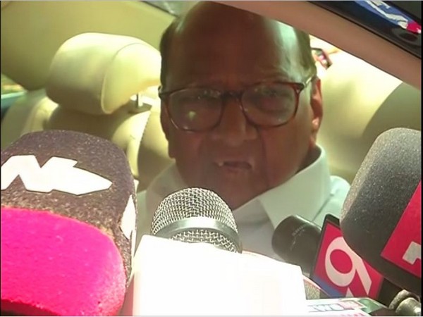 Sharad Pawar speaking to media. Photo/ANI