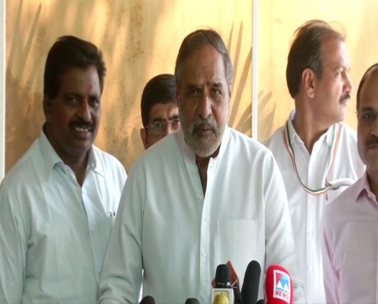 Congress leader Anand Sharma speaking to reporters in New Delhi on Thursday. Photo/ANI