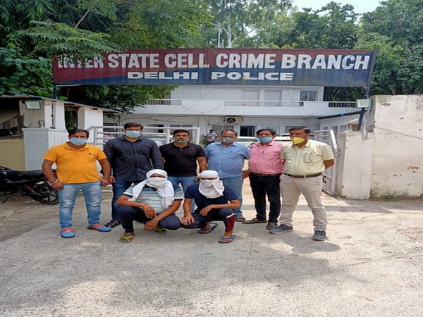 Delhi Police nab two wanted sharpshooters on Friday. Photo/ANI