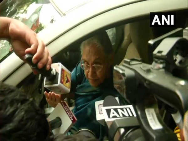 Delhi Congress chief Sheila Dikshit while speaking to media persons in New Delhi on Wednesday. Photo/ANI