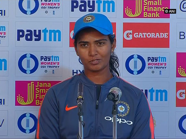 Indian pace bowler Shikha Pandey while addressing a post match press conference in Mumbai (ANI Photo)