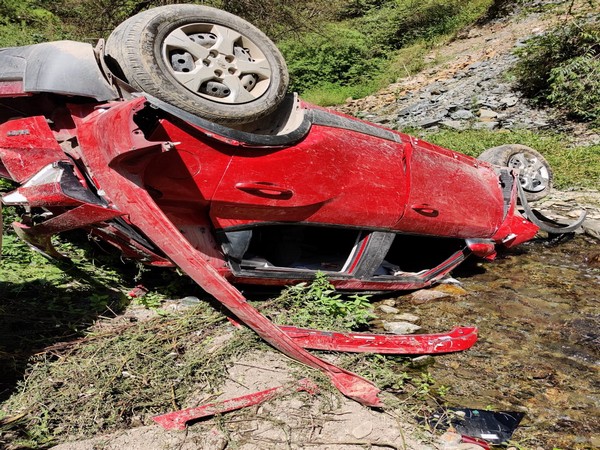 Four killed after car rolled down to gorge in Shimla on Friday. Photo/ANI