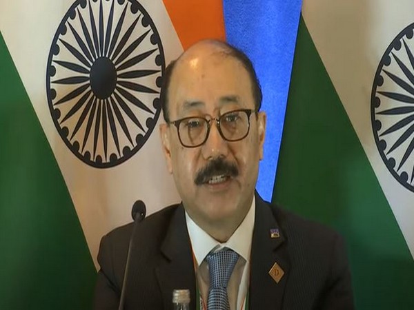 Foreign Secretary Harsh Vardhan Shringla speaking to media after Prime Minister Narendra Modi's address at UNGA.