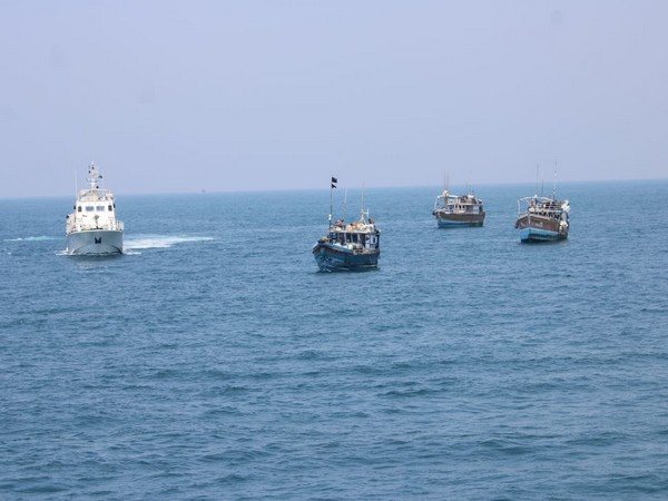 Indian Coast Guard Ship Varaha seizes three Sri Lankan fishing boat for carrying narcotics onboard. 