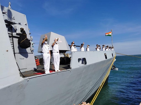 Indian Navy departs from Sihanoukville Port in Combodia (Photo credit: Twitter/India in Cambodia)
