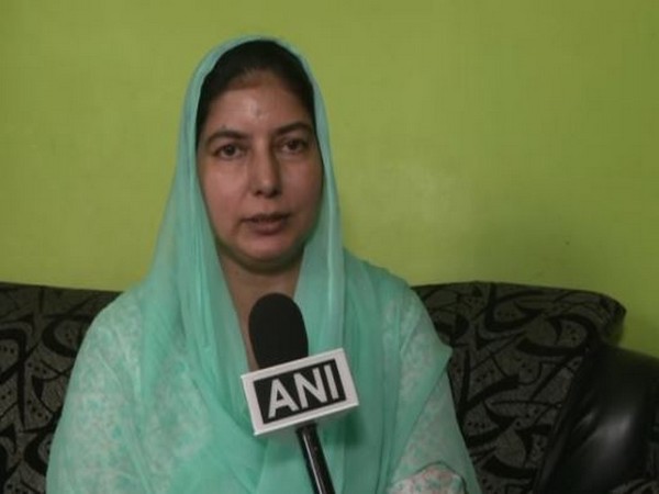 Balwant Singh Rajoana's sister Kamaldeep Kaur on Monday in Ludhiana. Photo/ANI