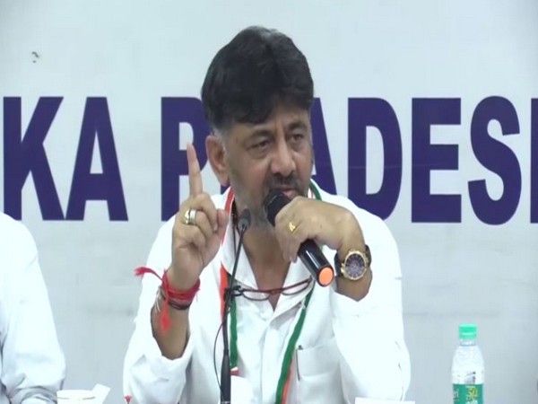 Karnataka Congress President DK Shivakumar speaking at a press conference in Bengaluru on Friday. Photo/ANI