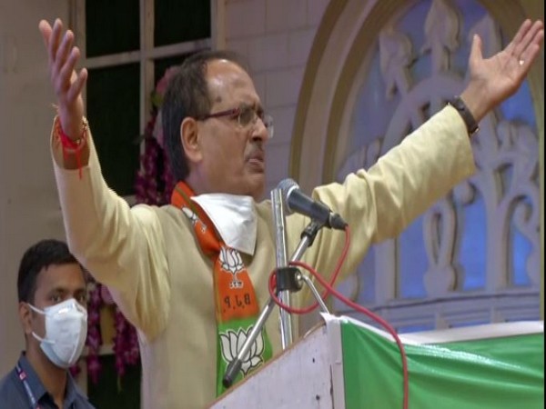 Madhya Pradesh Chief Minister Shivraj Singh Chouhan in Madhya Pradesh's Gwalior on Monday. Photo/ANI