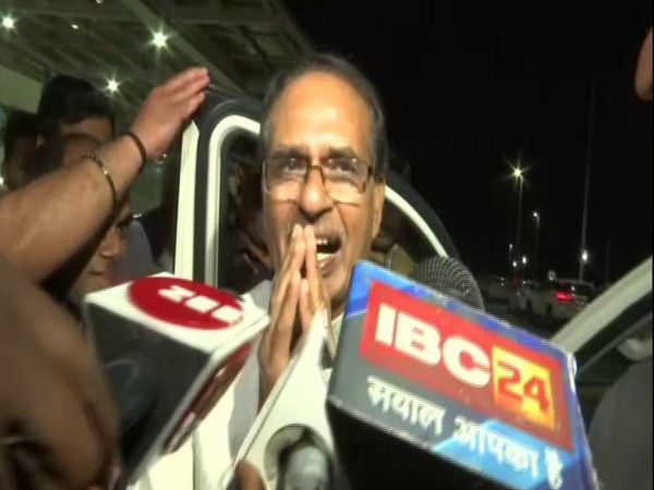 Former MP CM Shivraj Singh Chouhan talking to reporters in Bhopal on Tuesday. Photo/ANI