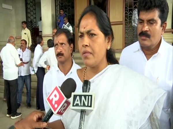 BJP MP Shobha Karandlaje talking to reporters on Thursday. Photo/ANI