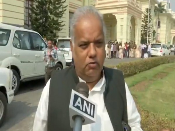 Bihar Minister Shrawan Kumar talking to ANI on Friday. Photo/ANI