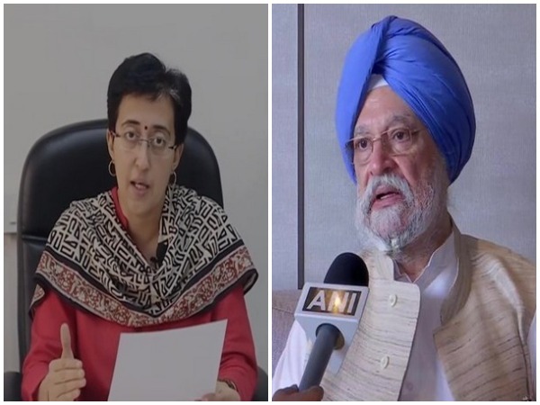 AAP MLA Atishi (left) and Union Minister for Urban Development Hardeep Singh Puri (right)