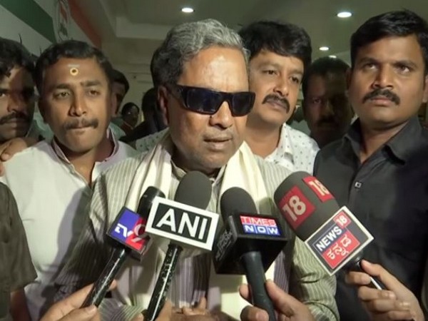 Former CM Siddaramaiah speaking to media persons on Monday in Bengaluru. Photo/ANI