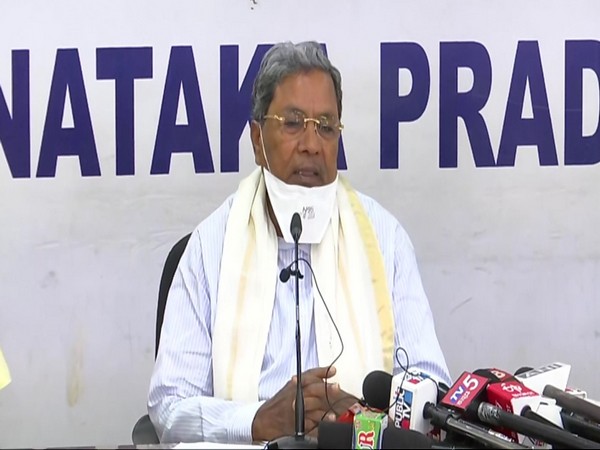 Senior Congress leader Siddaramaiah addressing a press meet in Bengaluru, Karnataka on Tuesday. Photo/ANI