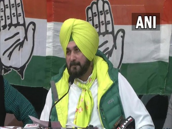 Congress leader Navjot Singh Sidhu addressing a press conference in Chandigarh on Friday.