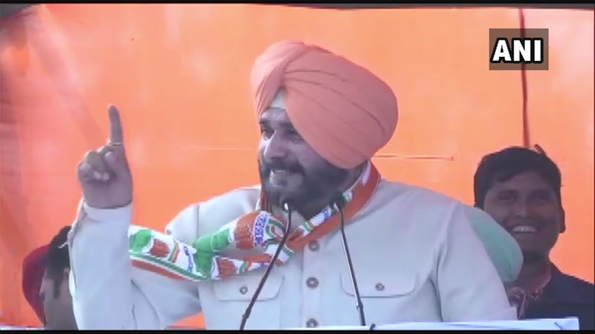 Punjab cabinet minister Navjot Sidhu addressing an election rally in Katihar on Tuesday.