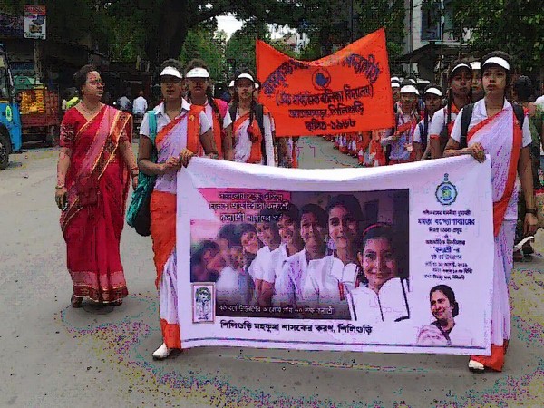Visual from the Kanyashree Diwas rally in Siliguri on Wednesday. Photo/ANI