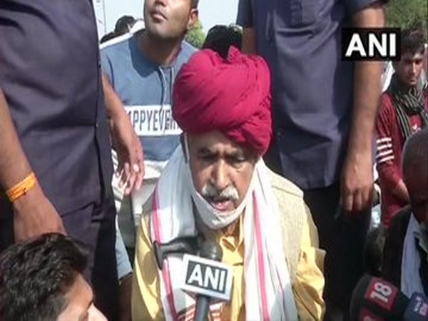 Gurjar leader Kirori Singh Bainsla speaking to ANI in Bharatpur on Monday. Photo/ANI