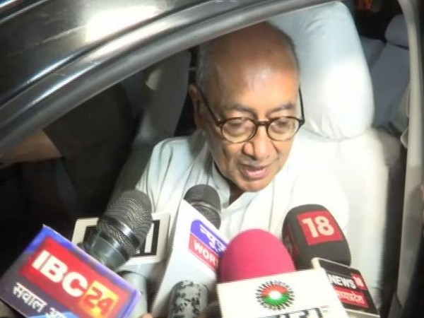 Digvijaya Singh speaking to reporters on Wednesday. Photo/ANI