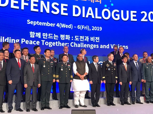 Rajnath Singh at a special session of ‘Seoul Defense Dialogue’ in Seoul (Picture Credits: Rajnath Singh/Twitter)