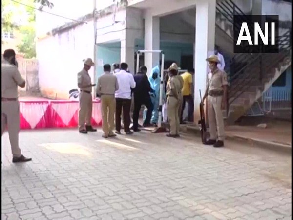 Visuals from a counting centre in Tumkuru, Karnataka on Tuesday. (Photo/ANI)