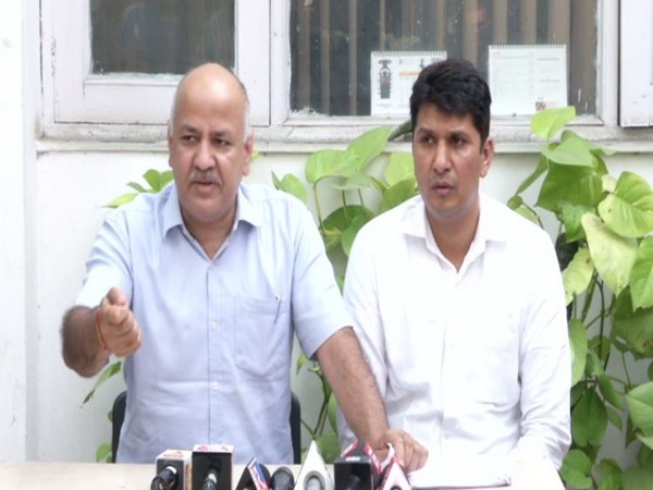 Delhi Deputy Chief Minister Manish Sisodia addressing a press conference in New Delhi on Saturday. Photo/ANI
