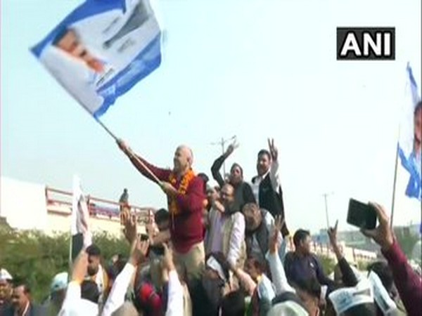 Deputy Chief Minister Manish Sisodia taking out roadshow on Tuesday. Photo/ANI