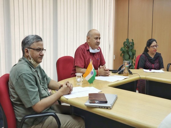 Deputy CM Delhi Manish Sisodia in the meeting held with government school principals on Wednesday. Photo/Twitter
