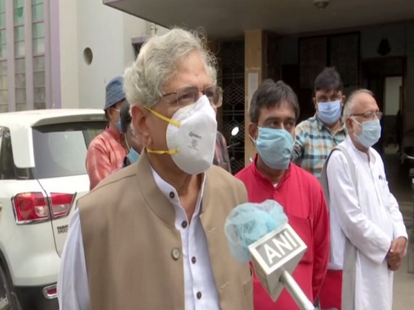 CPI-M leader Sitaram Yechury speaking to ANI in Patna on Friday. Photo/ANI