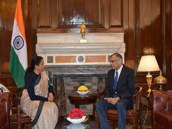 Union Finance Minister Nirmala Sitharaman meets N Chandrasekaran on Monday Photo/ANI