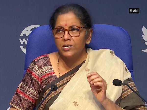 Finance Minister Nirmala Sitharaman during a press conference in New Delhi on Saturday.        Photo/ANI